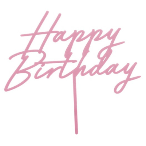 Zapichovátko do dortu nápis Happy Birthday - růžové ~ 1