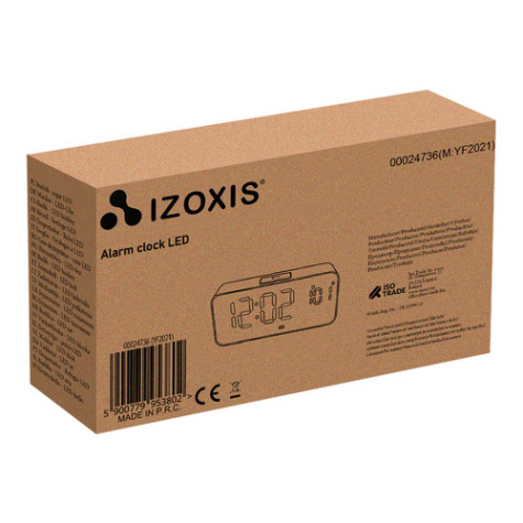 LED Multifunkční hodiny s budíkem černé Izoxis 24736 ~ 9