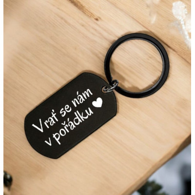 Ahome Kovová černá klíčenka - Vrať se nám v pořádku