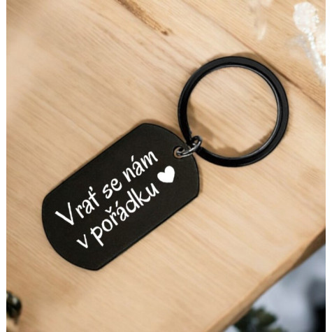 Ahome Kovová černá klíčenka - Vrať se nám v pořádku ~ 1