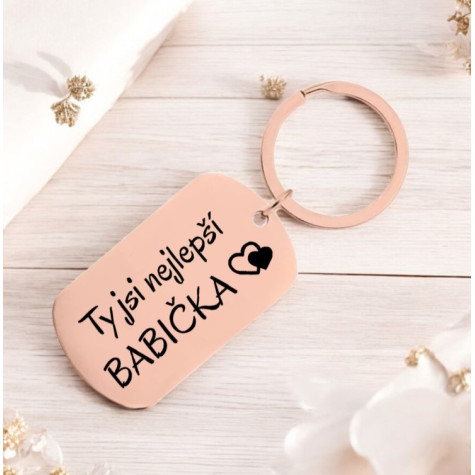 Ahome Kovová rosegold klíčenka - Nejlepší babička ~ 1
