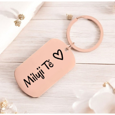 Ahome Kovová rosegold klíčenka - Miluji tě
