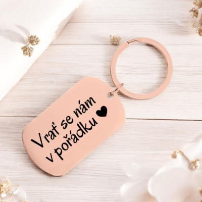 Ahome Kovová rosegold klíčenka - Vrať se nám v pořádku