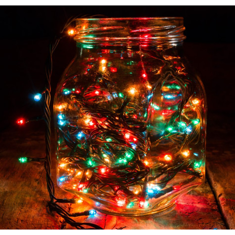 KIK LED světelný řetěz 10m 100LED multicolour ~ 1