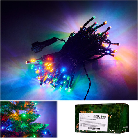 KIK LED světelný řetěz 10m 100LED multicolour ~ 2