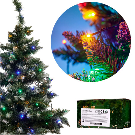 KIK LED světelný řetěz 10m 100LED multicolour ~ 4