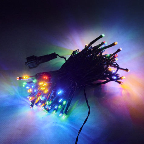 KIK LED světelný řetěz 10m 100LED multicolour ~ 5