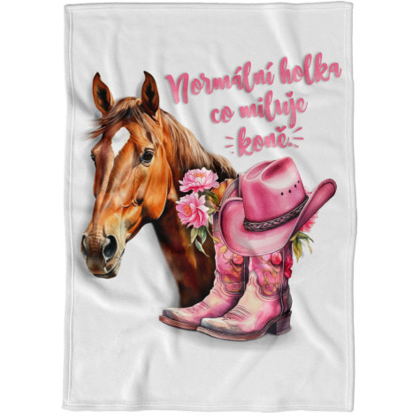 Deka 200 x 140 cm - Holka, co miluje koně ~ 1