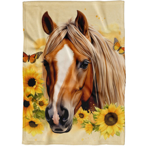 Deka 200 x 140 cm - Kůň a slunečnice ~ 1