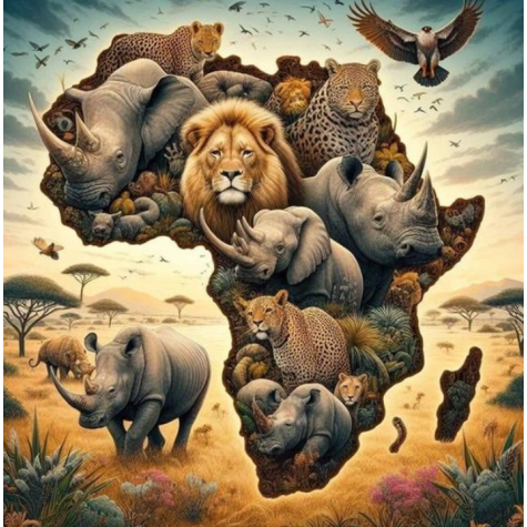 Norimpex Diamantový obrázek malování 30x40cm - Afrika ~ 1