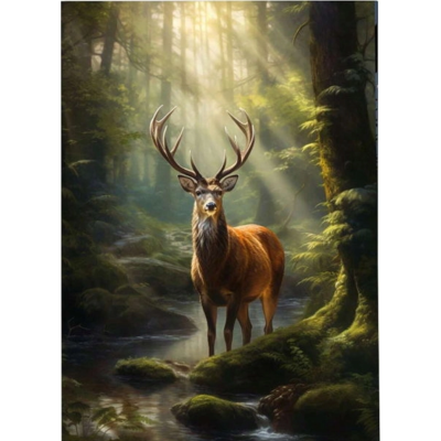 Norimpex Diamantový obrázek malování 30x40cm - Jelen u lesního potoka