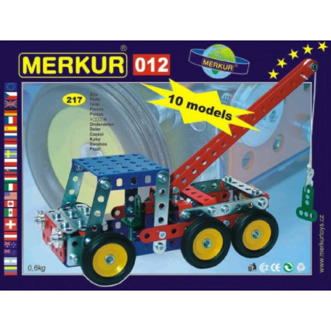 Stavebnice MERKUR 012 Odtahové vozidlo 10 modelů 217ks v krabici 26x18x5cm ~ 1