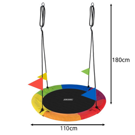 Houpačka kruh čapí hnízdo 110 cm Kruzzel 25284 ~ 8