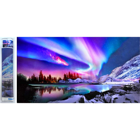 Norimpex Diamantový obrázek malování 80x40cm - Polární záře ~ 1