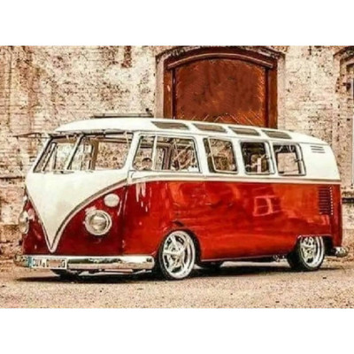 Norimpex Diamantový obrázek malování 30x40cm - Červený Volkswagen