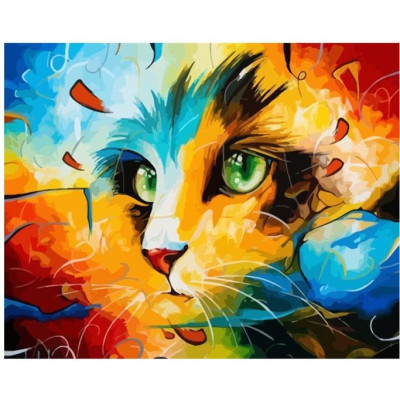 Norimpex Diamantový obrázek malování 30x40cm - Abstraktní kočka