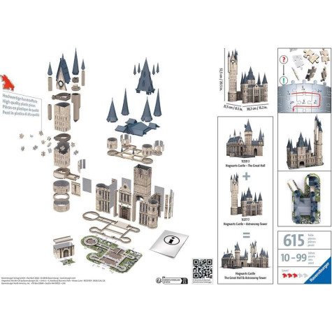 RAVENSBURGER 3D puzzle Harry Potter: Bradavice, Astronomická věž 615 dílků ~ 3