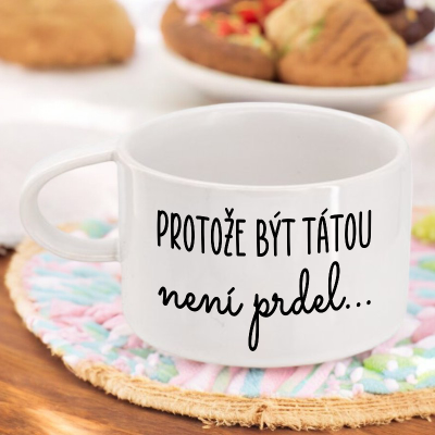 Ahome Hrnek makronka 160 ml - Protože být tátou není prdel - bílý