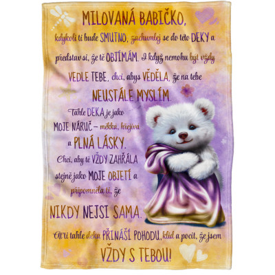 Deka 200 x 140 cm - Babičko, jsem s tebou
