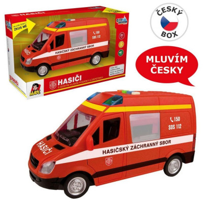 MaDe Auto dodávka Hasiči s českým hlasem na setrvačník 21cm