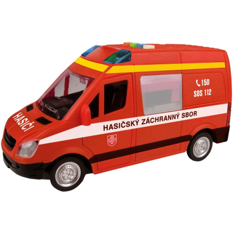MaDe Auto dodávka Hasiči s českým hlasem na setrvačník 21cm ~ 2