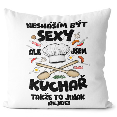 Polštář 40 x 40 cm - Sexy kuchař