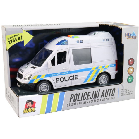 MaDe Policejní auto dodávka s českým hlasem na setrvačník 21 cm ~ 3