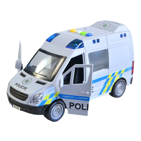 MaDe Policejní auto dodávka s českým hlasem na setrvačník 21 cm ~ 5