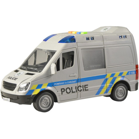 MaDe Policejní auto dodávka s českým hlasem na setrvačník 21 cm ~ 7