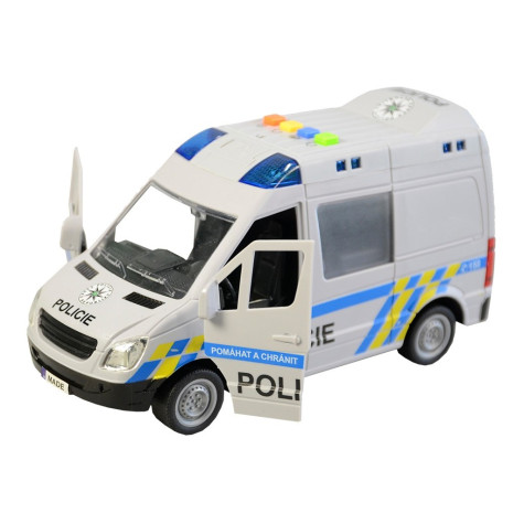MaDe Policejní auto dodávka s českým hlasem na setrvačník 21 cm ~ 8