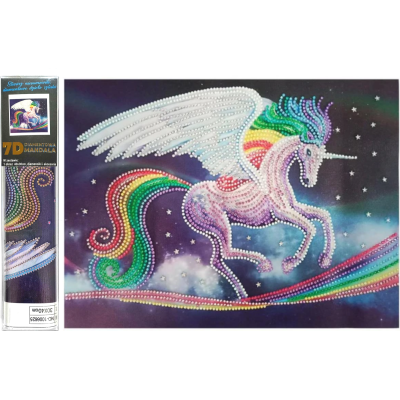 Norimpex Diamantové malování 7D obrázek 30x40cm - Duhový jednorožec