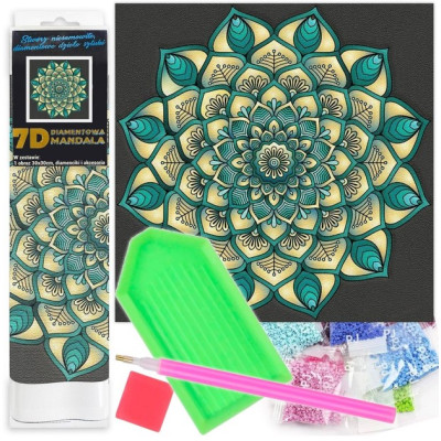 Norimpex Diamantové malování 7D obrázek 30x30cm - Tyrkysová mandala