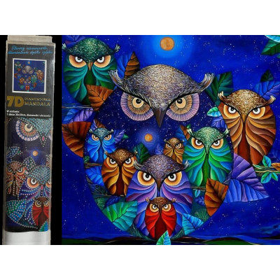 Norimpex Diamantové malování 7D obrázek 30x30cm - Sovy na noční obloze