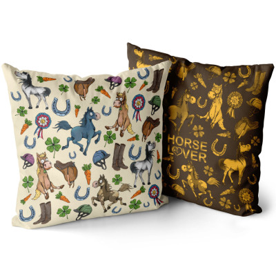 Polštář oboustranný 40 x 40 cm - Horse Lover