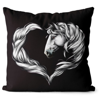 Polštář 40 x 40 cm - Horse heart white
