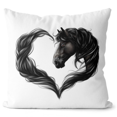 Polštář 40 x 40 cm - Horse heart black