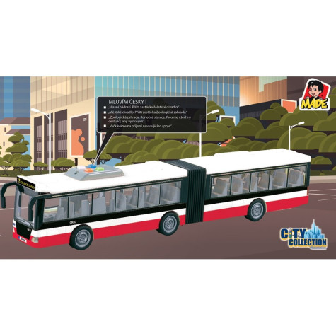 MaDe Kloubový autobus MHD s českým hlasem na setrvačník 44 cm ~ 4