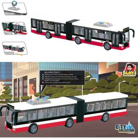 MaDe Kloubový autobus MHD s českým hlasem na setrvačník 44 cm ~ 5