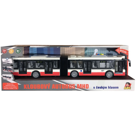 MaDe Kloubový autobus MHD s českým hlasem na setrvačník 44 cm ~ 6