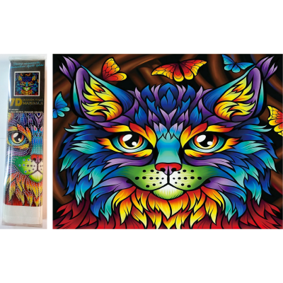 Norimpex Diamantové malování 7D obrázek 30x30cm - Kočičí portrét