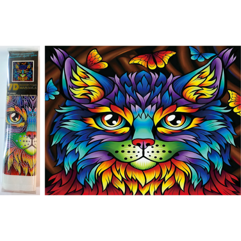 Norimpex Diamantové malování 7D obrázek 30x30cm - Kočičí portrét ~ 1
