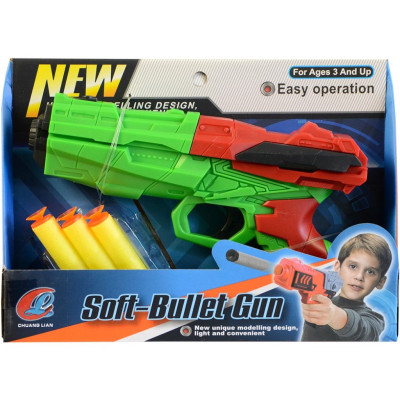 Pistole se softovými náboji 18 cm - zelená