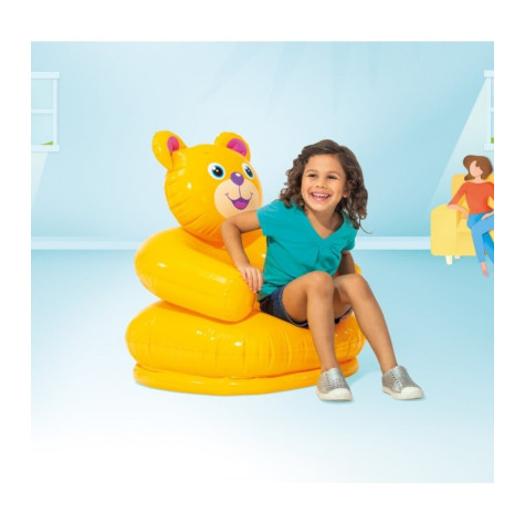 Intex 68556 Nafukovací křeslo zvířátko 65x64x75cm - žluté Medvěd ~ 5