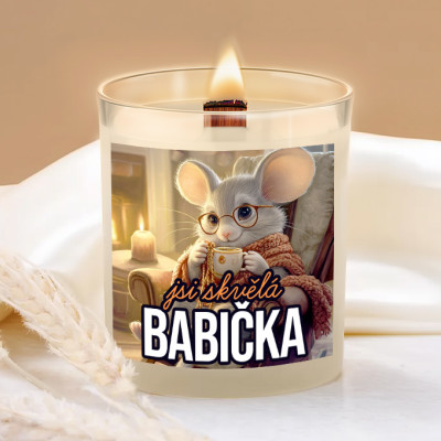 Ahome Svíčka s praskajícím knotem 450g - Jsi skvělá babička