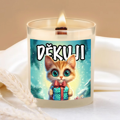 Ahome Svíčka s praskajícím knotem 450g - Děkuji