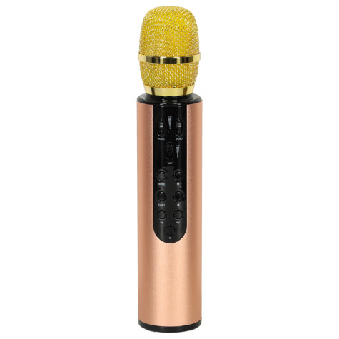 KIK Bezdrátový karaoke bluetooth mikrofon - zlatý ~ 2