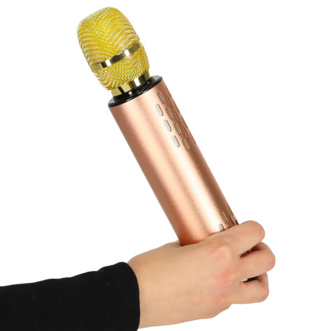 KIK Bezdrátový karaoke bluetooth mikrofon - zlatý ~ 4