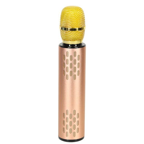 KIK Bezdrátový karaoke bluetooth mikrofon - zlatý ~ 6