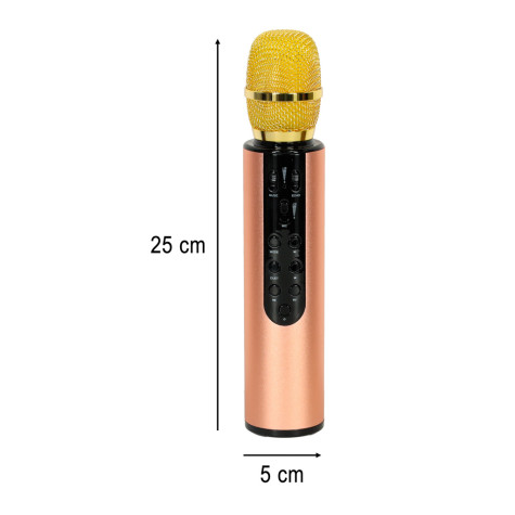 KIK Bezdrátový karaoke bluetooth mikrofon - zlatý ~ 8