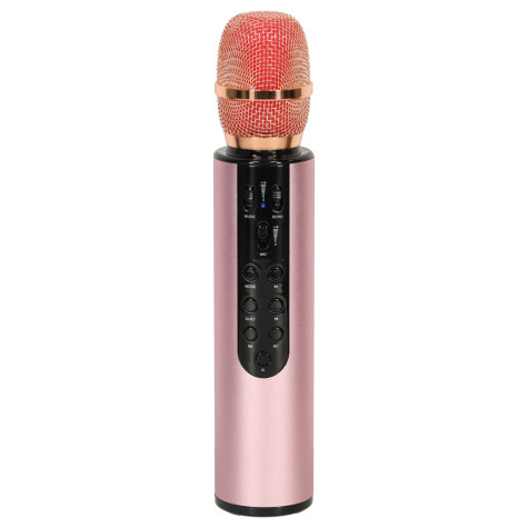 KIK Bezdrátový karaoke bluetooth mikrofon - růžový ~ 2